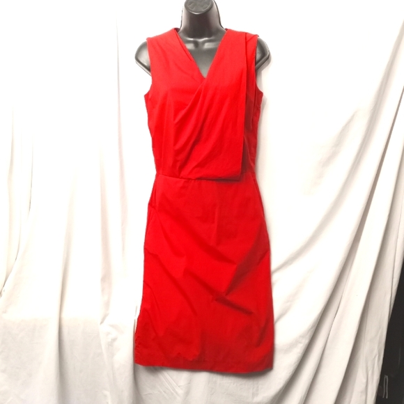 PIAZZA SEMPIONE Red Cotton Surplice Front Dress - Picture 1 of 5